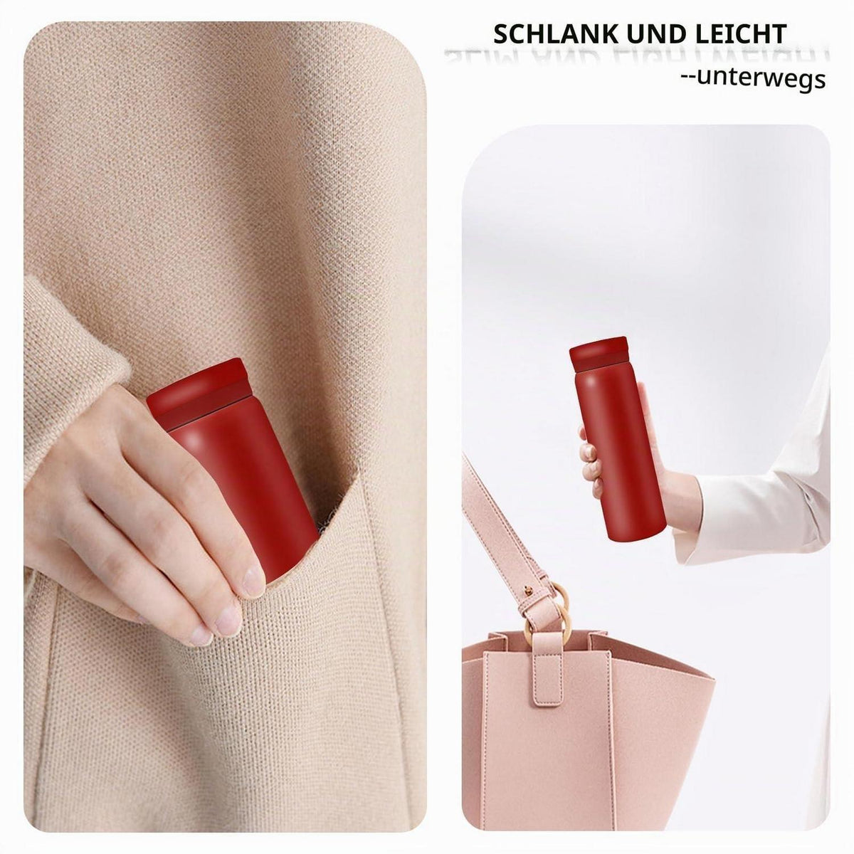 Edelstahl Thermosflasche 200ml Rot – Vakuumisoliert & BPA Frei
