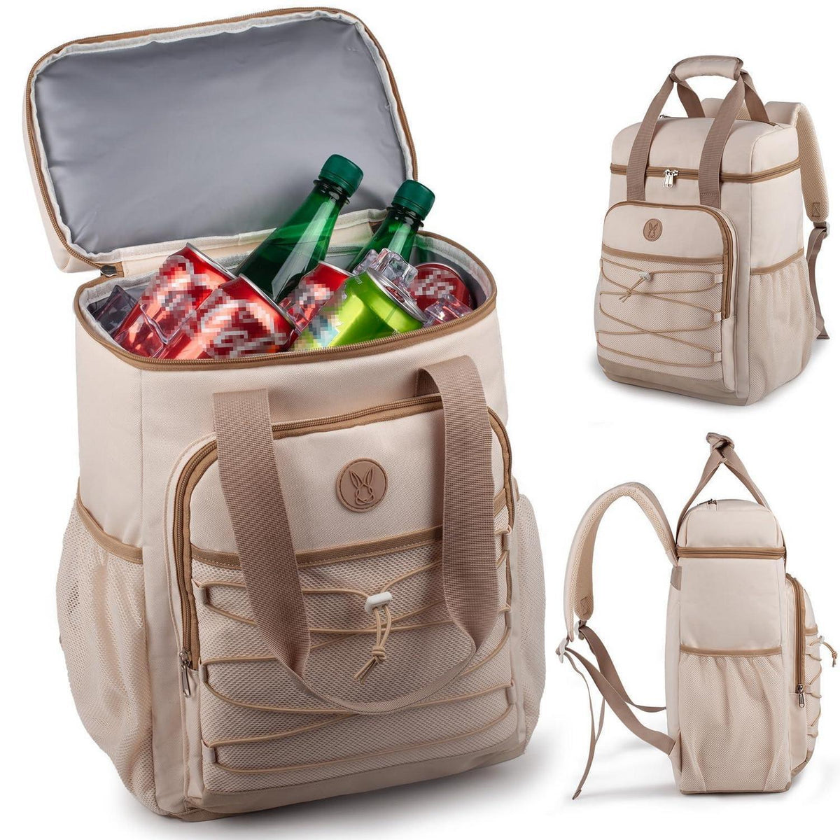 Isolierter Kühlrucksack – Groß, Auslaufsicher, Beige