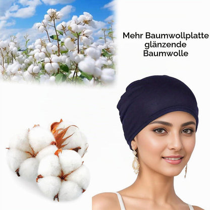 Chemo Mütze Baumwolle Bambus für Haarausfall, weich & atmungsaktiv