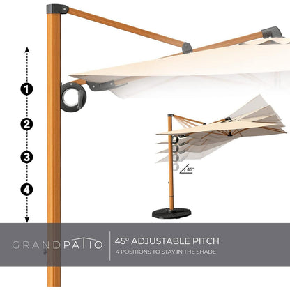 Ampelschirm 300 cm Rechteckig mit 360° Drehung und UV-Schutz 50+