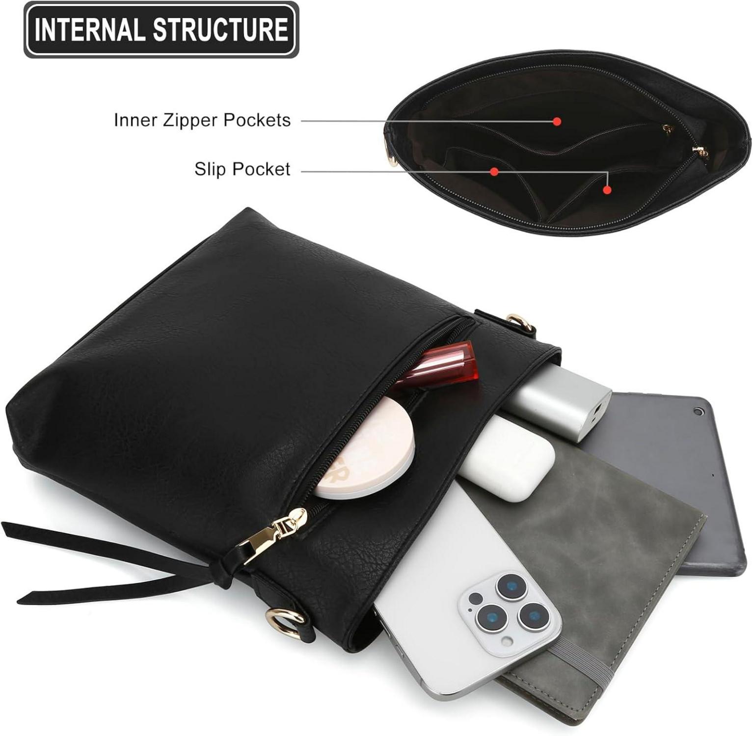 dobsechs Umhängetasche Damen PU-Leder Crossbody-Tasche mehreren Taschen