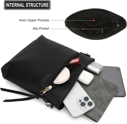 dobsechs Umhängetasche Damen PU-Leder Crossbody-Tasche mehreren Taschen