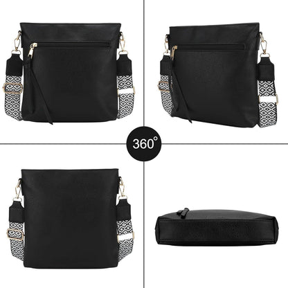 dobsechs Damen Umhängetasche PU-Leder Crossbody-Tasche verstellbarer Riemen
