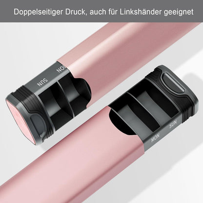 Serfeymi Tablettenbox 7 Tage Metall Medikamentenbox Pillendose Organizer Pillenbox - Rosa