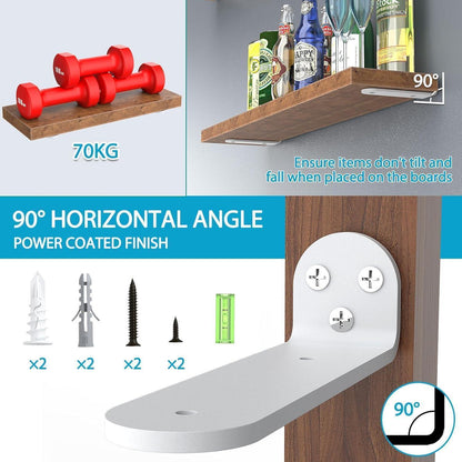 Regalhalterung Schwerlast 30cm Weiß 4 Stück