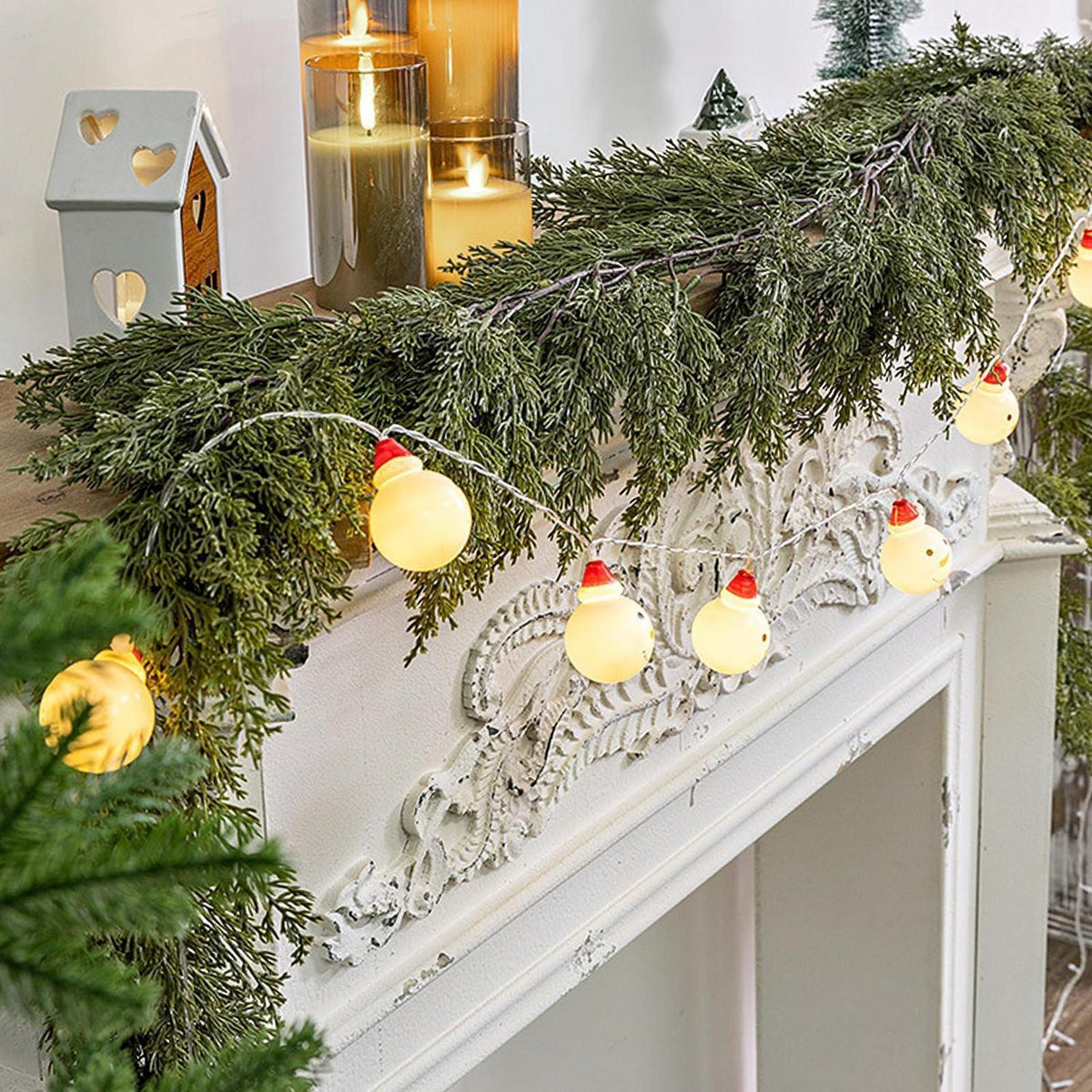 2x Tannengirlande 270cm – Realistische Weihnachtskrane für Deko