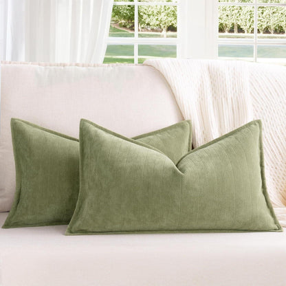 Salbei Grün Kissenbezug 40x60 cm - 2er Set Chenille