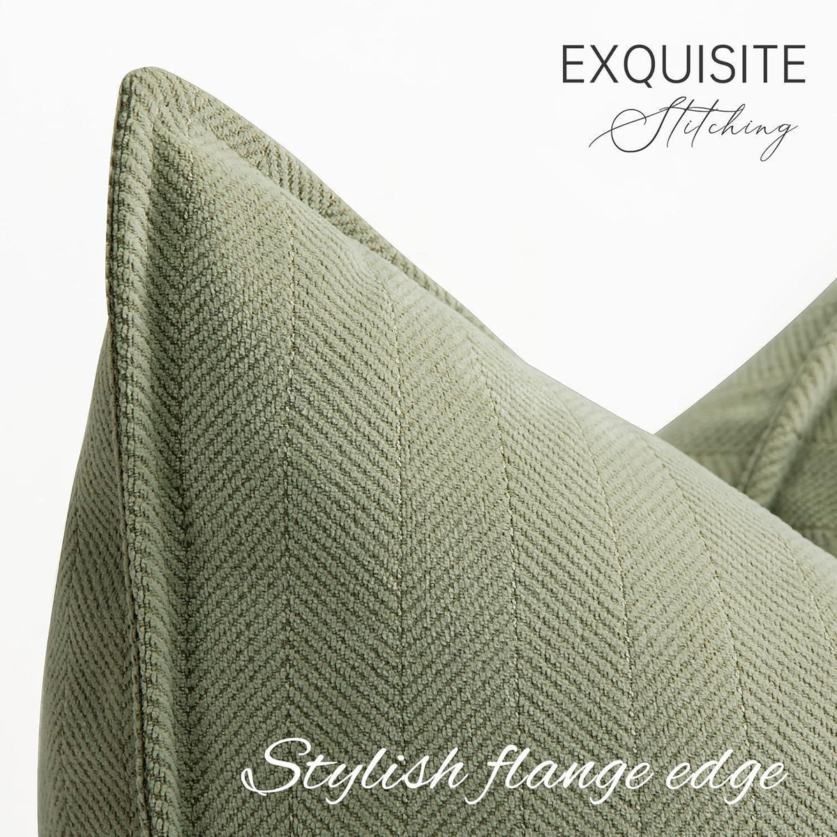 Salbei Grün Kissenbezug 40x60 cm - 2er Set Chenille