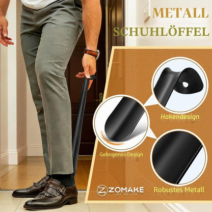 Schuhlöffel Set 2er-Pack, 42cm, Metall, Schwarz