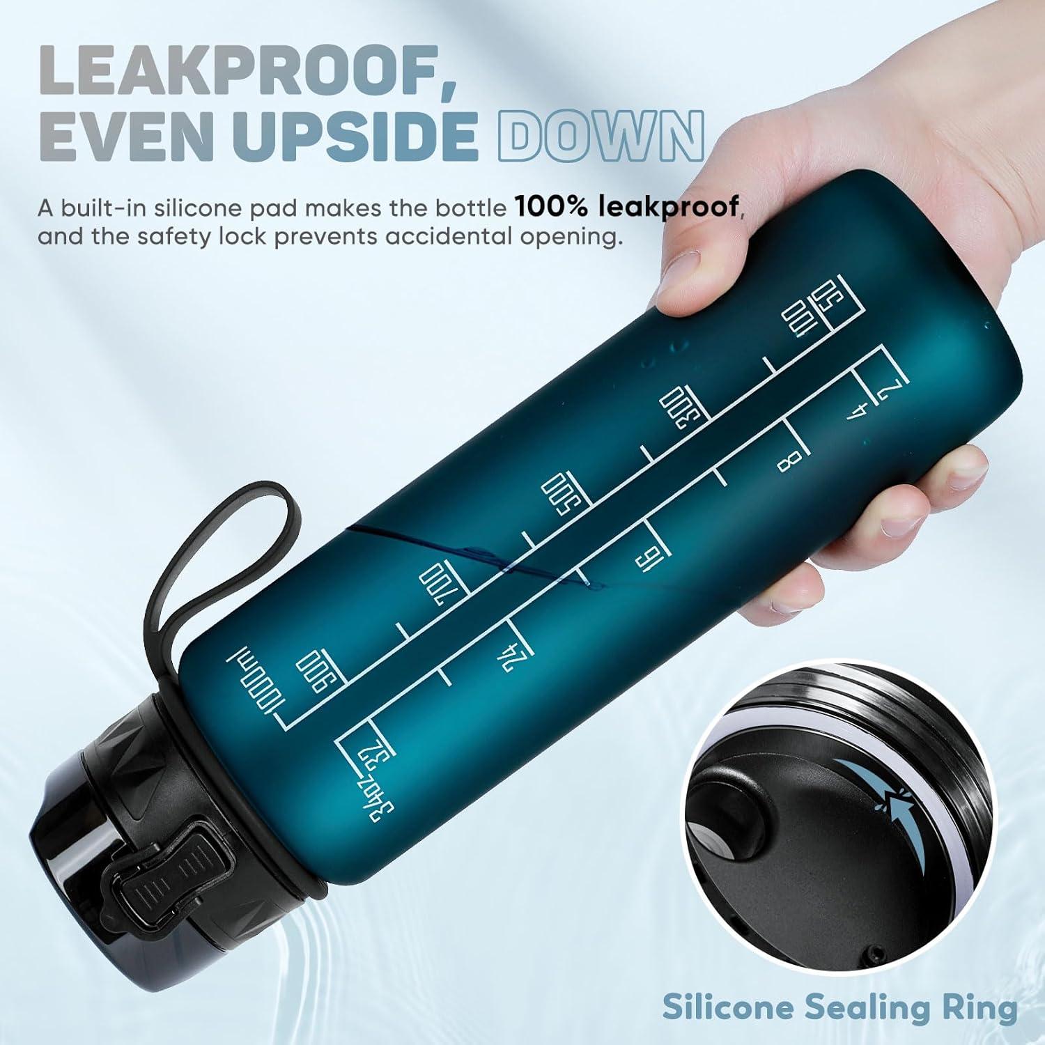 Trinkflasche 1L Sport Wasserflasche BPA-frei rutschfester