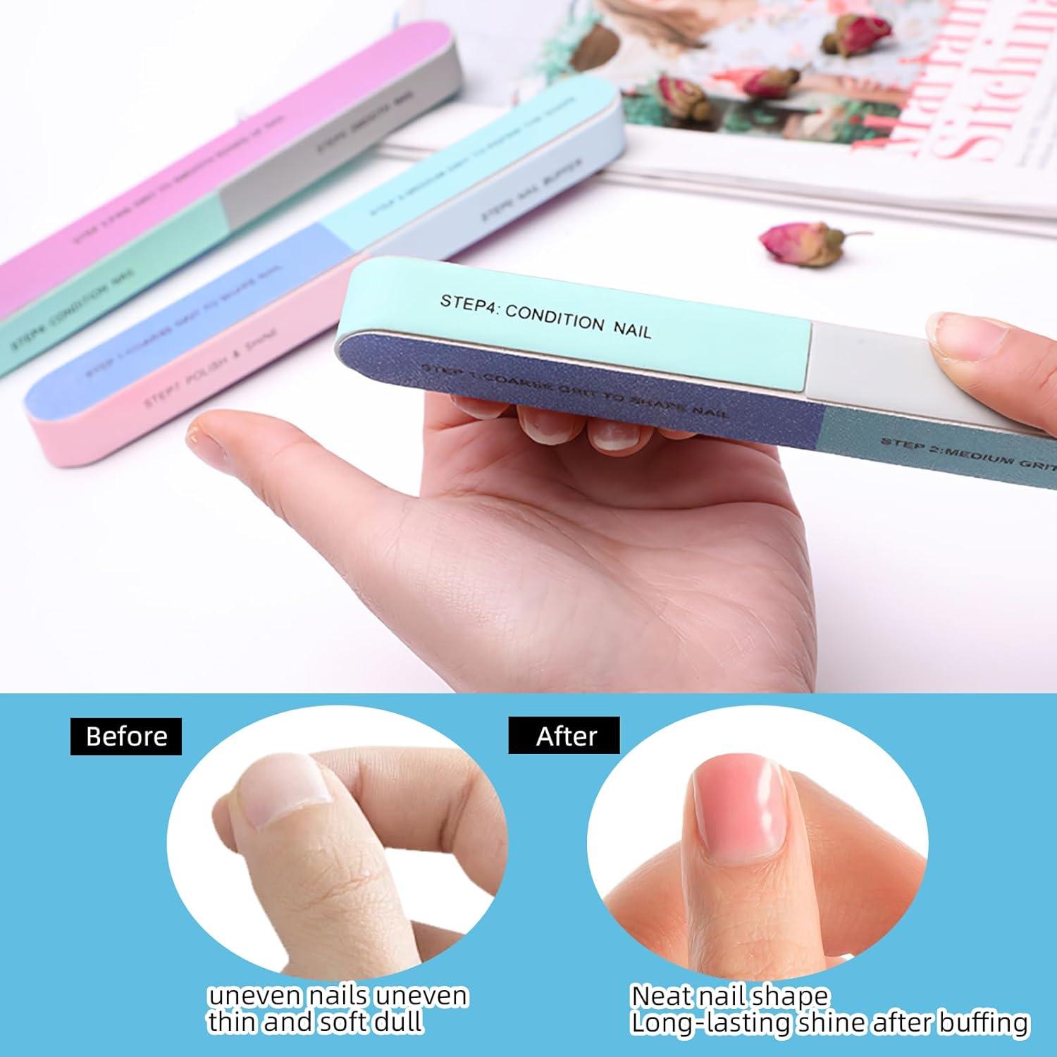 6er Set Multidimensionale Nagelfeilen Naturnägel Buffer Nagelpflege Salons