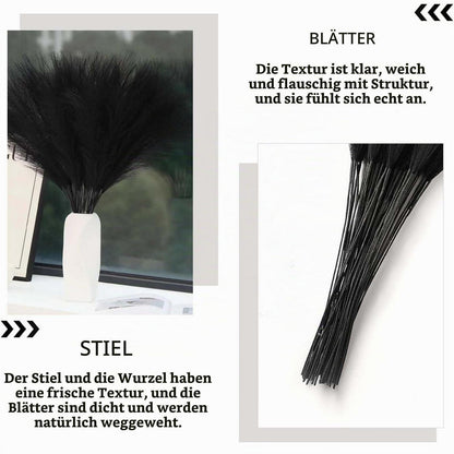 30x 55cm Pampasgras Deko Schwarz - Kunstpflanzen für Zuhause