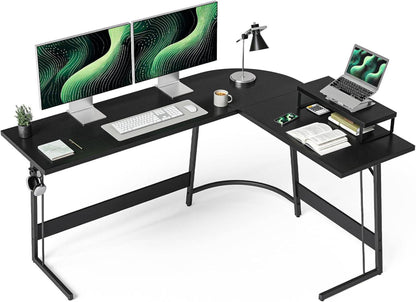 Gaming Eckschreibtisch L Form für Gaming 150 x 120 cm Schwarz