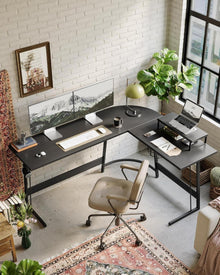Gaming Eckschreibtisch L-Form 150 x 120 cm Schwarz