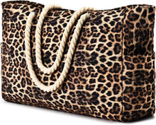Streifen Strandtasche Damen Groß Wasserdicht Tote Bag Leopard