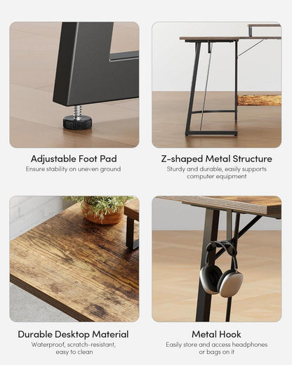 Gaming Tisch Eckschreibtisch 120 x 120 cm L Form Monitorständer