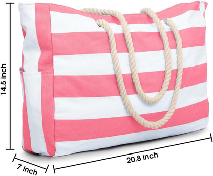 Stilvolle Strandtasche Damen Wasserdicht Groß mit Reißverschluss Rose