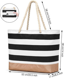 Große Wasserdichte Strandtasche Tote Bag mit Reißverschluss