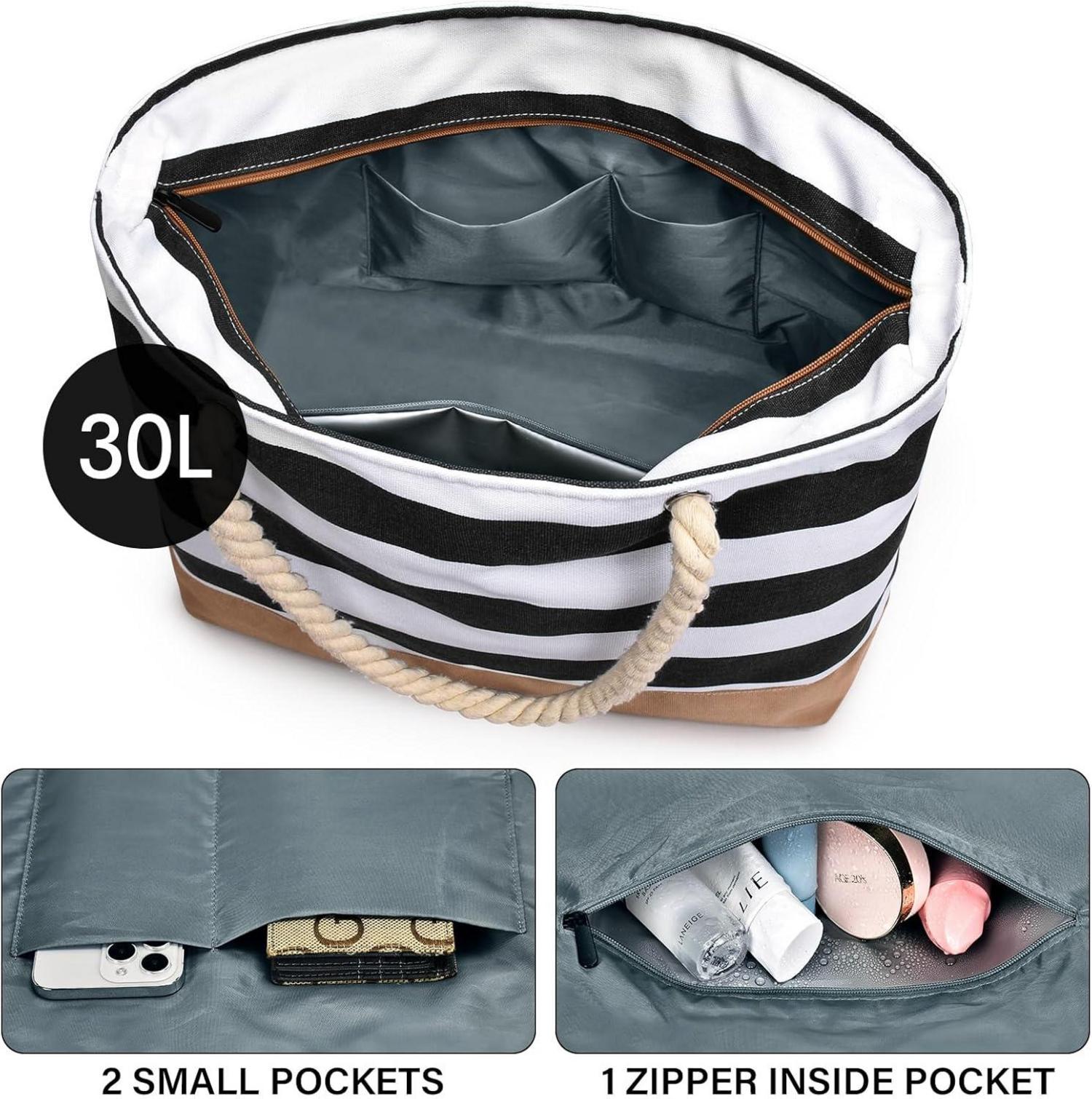 oscaurt Strandtasche Tote Bag mit Reißverschluss Wasserdicht Geschenk für Frauen