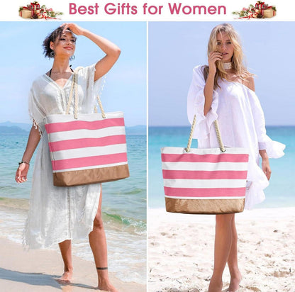 Große Strandtasche Damen Shopper Wasserdicht Reißverschluss Badetasche