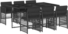 Garten 7-TLG. Essgruppe Schwarz Poly Rattan Terrasse