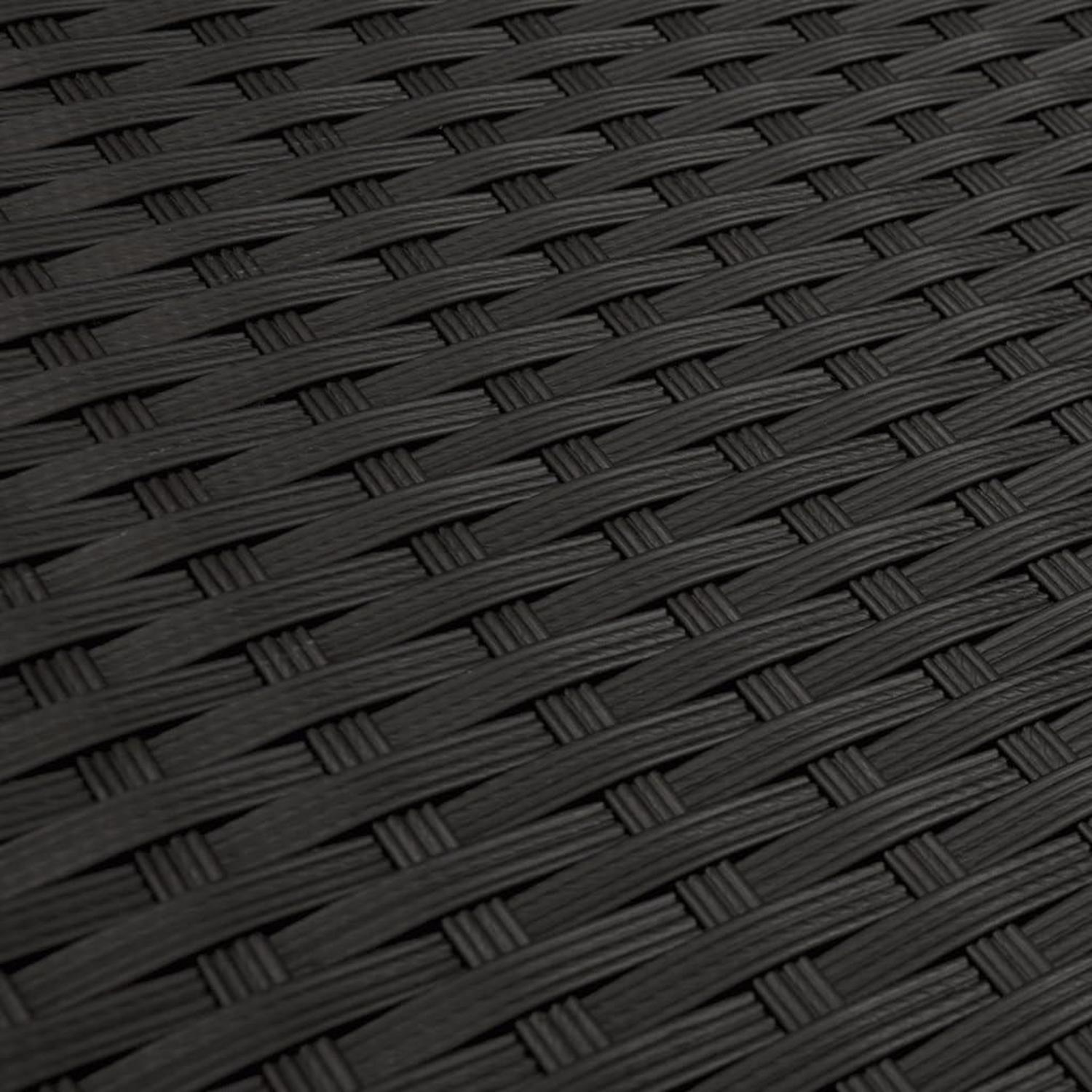 vidaXL Garten Essgruppe 7-TLG. Schwarz Poly Rattan