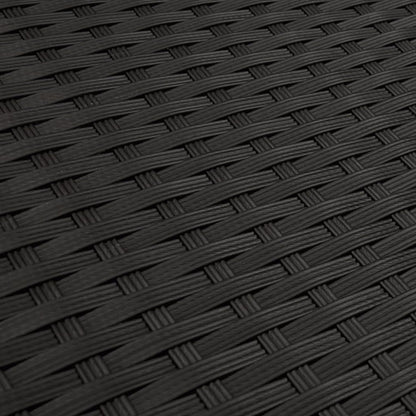 vidaXL Garten Essgruppe 7-TLG. Schwarz Poly Rattan