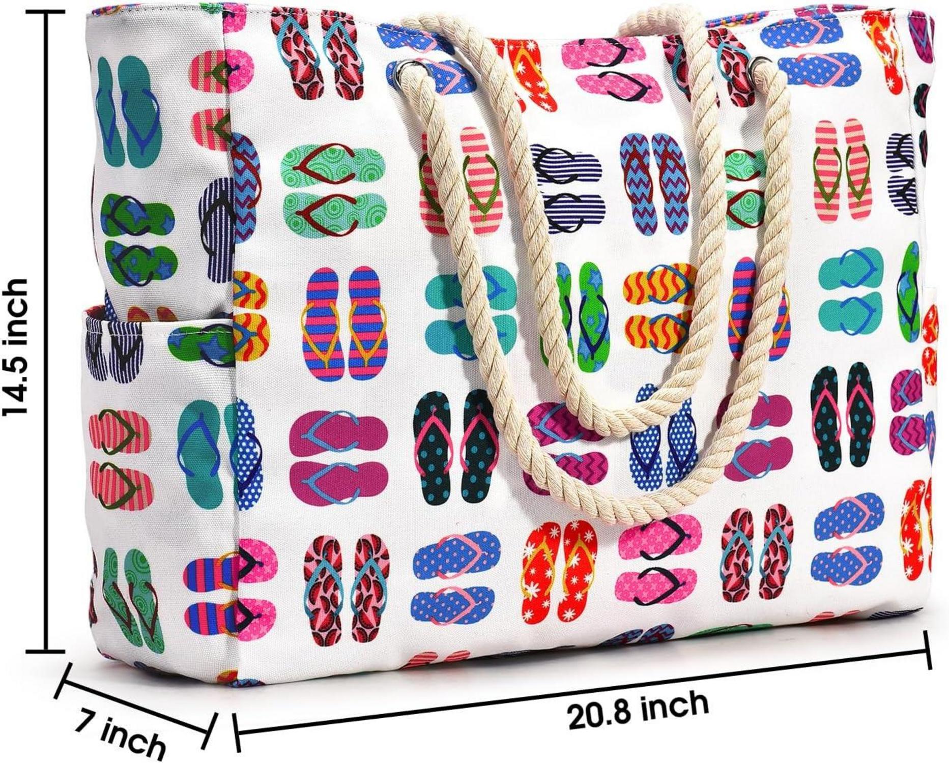 Große Strandtasche Damen wasserdicht Tote Bag mit Reißverschluss