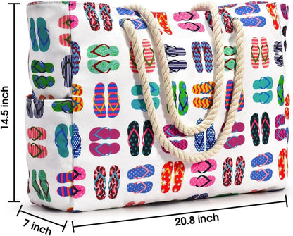 Große Strandtasche Damen wasserdicht Tote Bag mit Reißverschluss