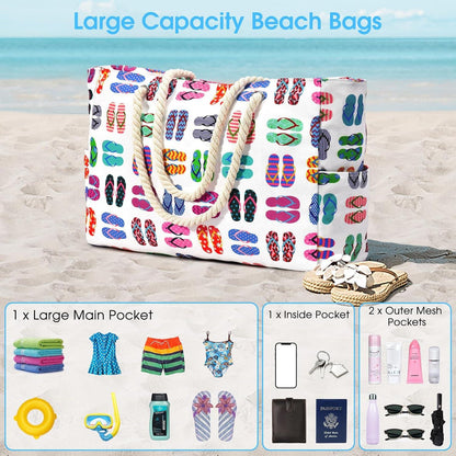 Oscaurt Strandtasche Damen Wasserdicht Groß Tote Bag Reißverschluss Handtasche