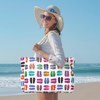 Oscaurt Strandtasche Damen Wasserdicht Groß Tote Bag Reißverschluss Handtasche
