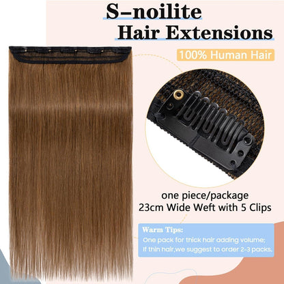 Echthaar Clip-In Extension – Hellbraun #6A, 55cm