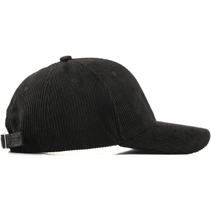 Winter Baseball Cap Herren Damen Cord Verstellbar Warm Schwarz