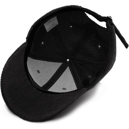 Winter Baseball Cap Herren Damen Cord Verstellbar Warm Schwarz