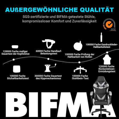 180KG Gaming-Stuhl mit Katzenschutz Kopfstütze Bürosessel