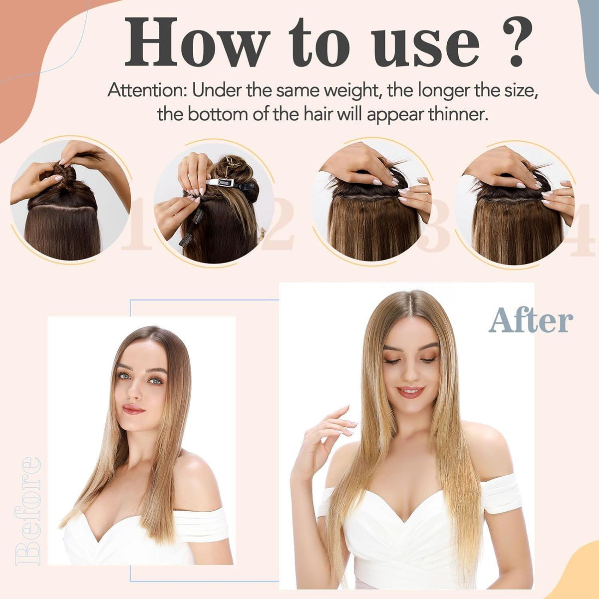 Echthaar Clip-In Extension Schwarz 55cm – Volumen & Länge