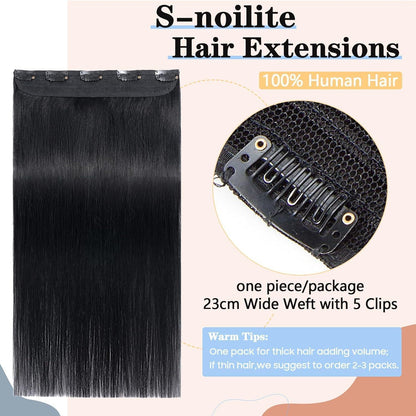Echthaar Clip-In Extension Schwarz 30cm (40g)