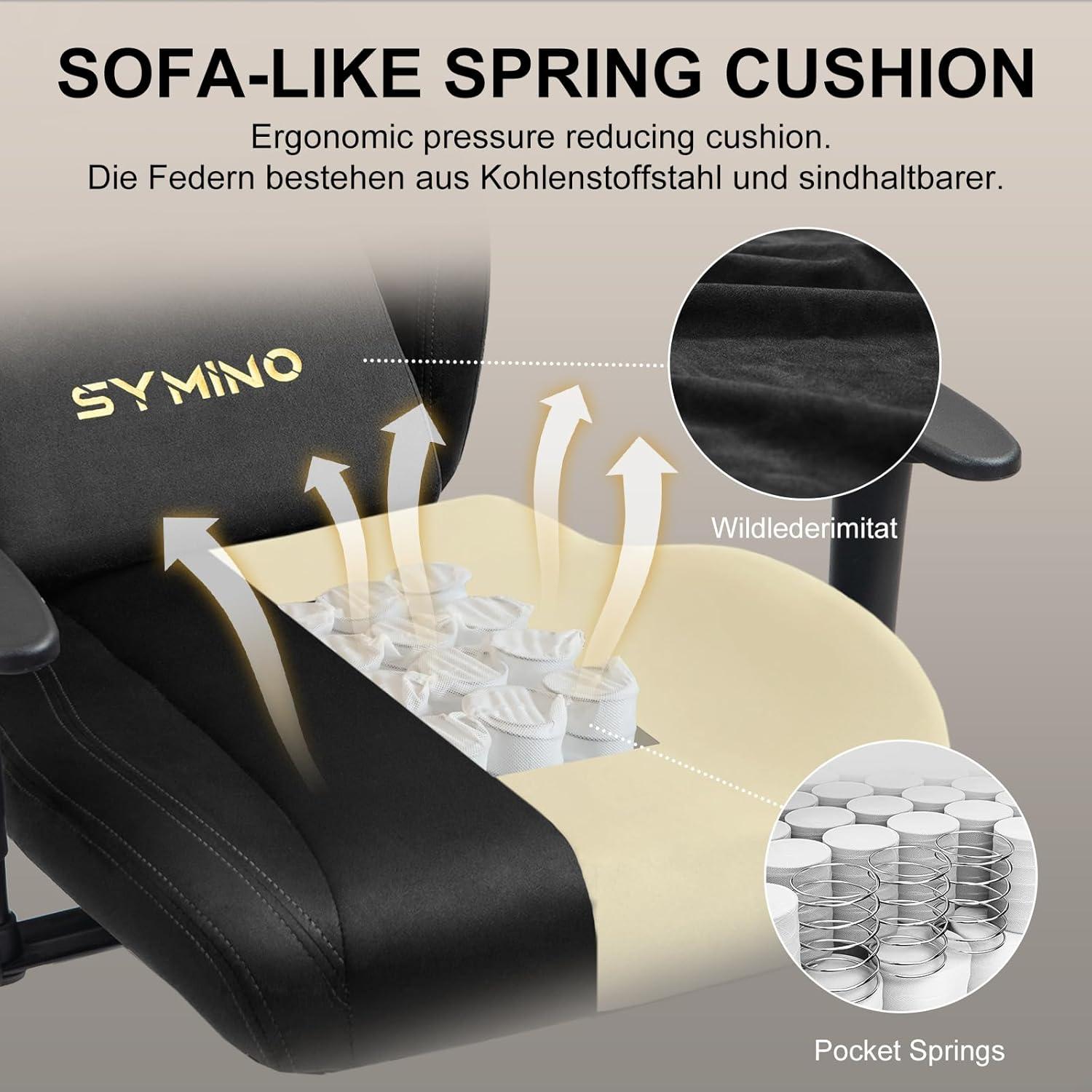 Gaming Stuhl Racing Chair Wildlederimitat PC Bürostuhl