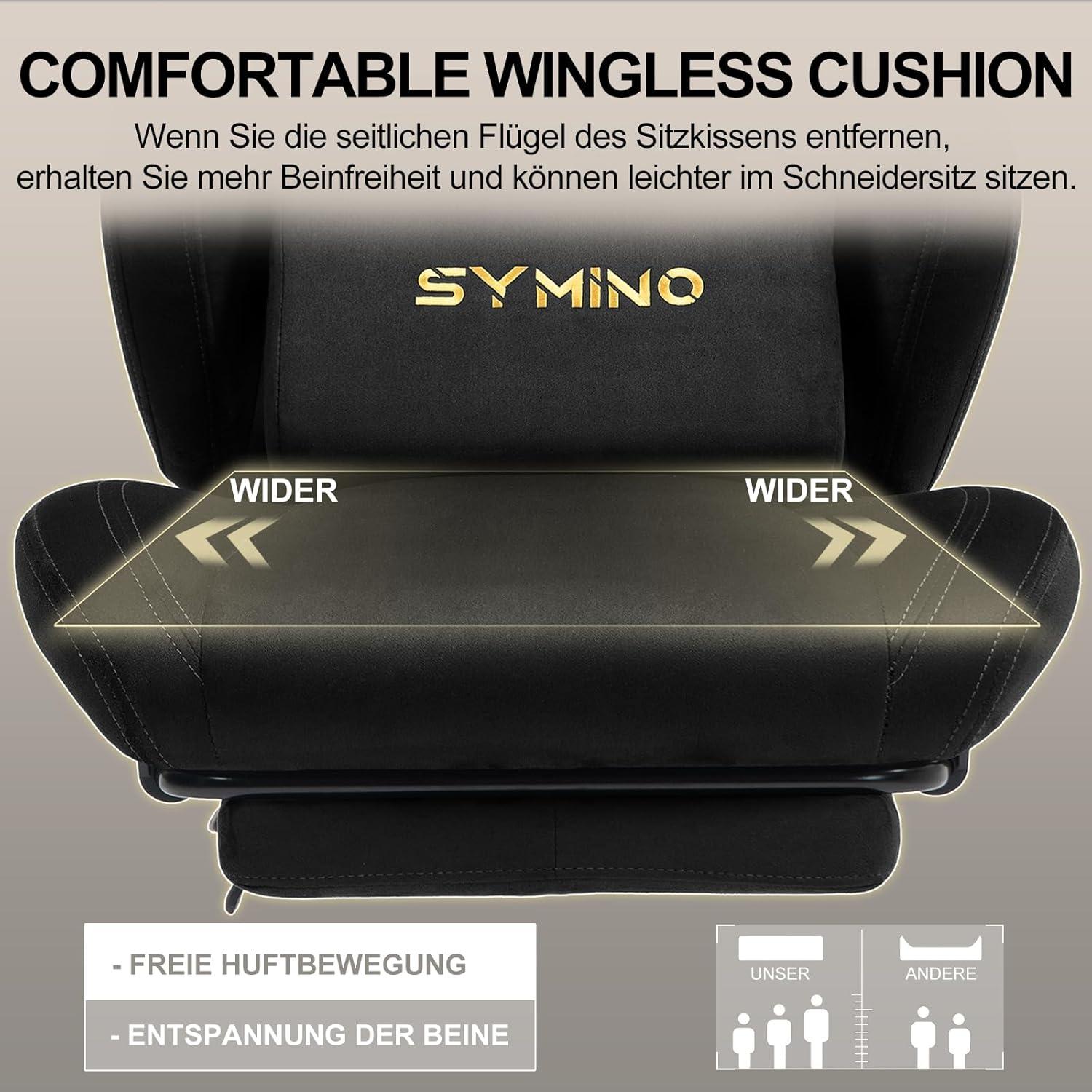Gaming Stuhl mit Wildlederimitat, Ergonomischer Racing Gamer Sessel