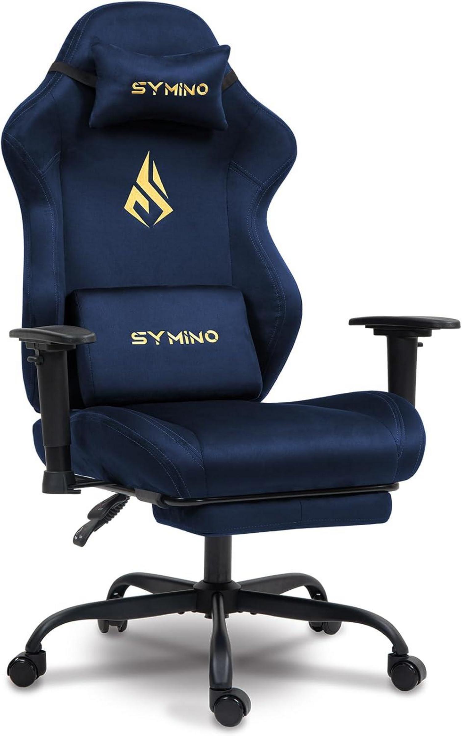 Ergonomischer Gamingstuhl mit Wildlederimitat und Fußstütze