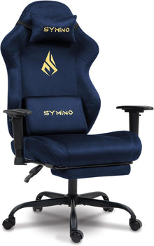 Ergonomischer Gamingstuhl mit Wildlederimitat und Fußstütze