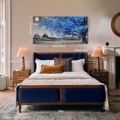 Leinwandbild Baum des Lebens blau 73x146 cm XXL