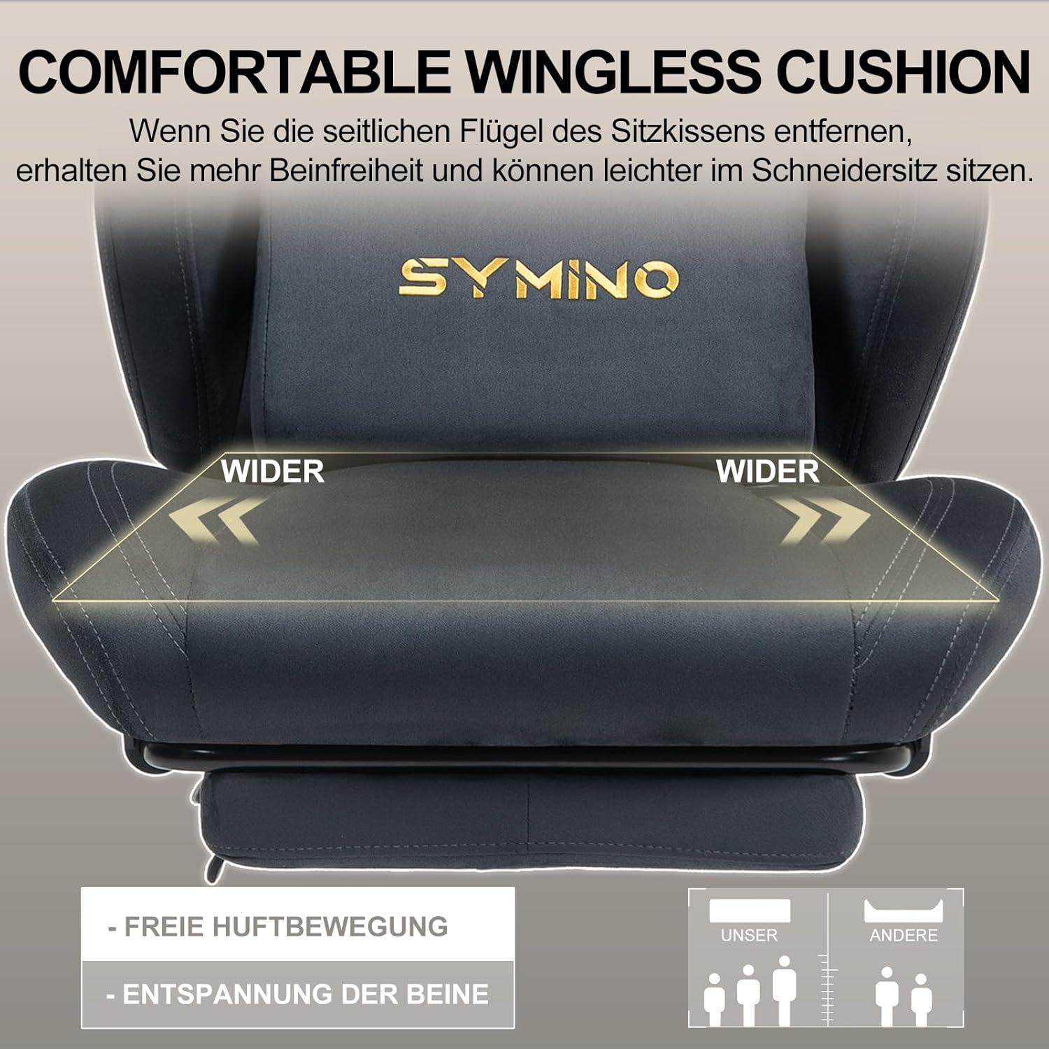 Symino Gaming Stuhl Racing Wildlederimitat Gamer Chair, Ergonomischer