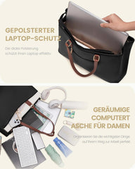Laptoptasche Damen 15,6 Zoll Handtasche Groß Elegant Business Shopper Tasche