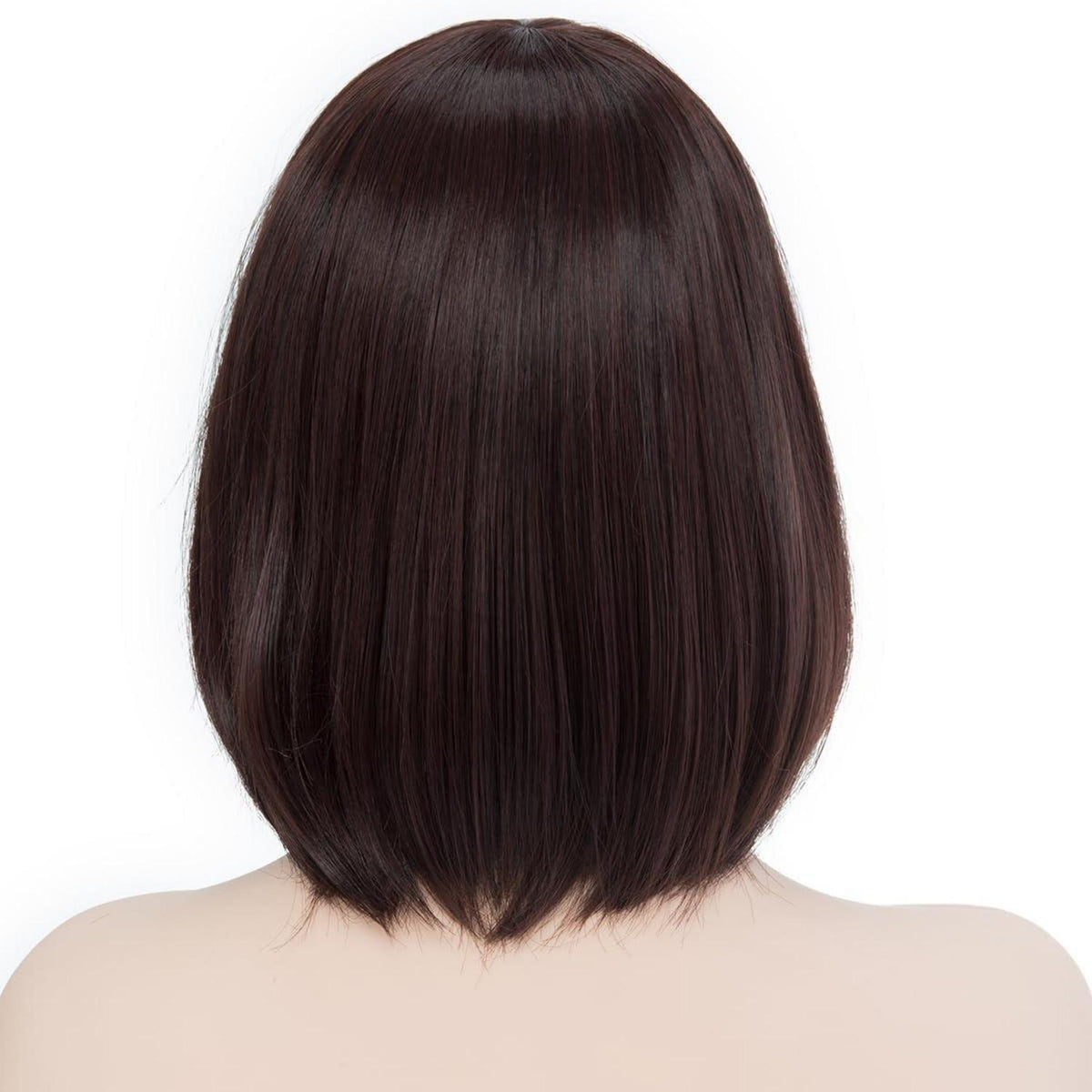 Braun Bob Perücke mit Pony – 28cm Synthetikhaar Perücke
