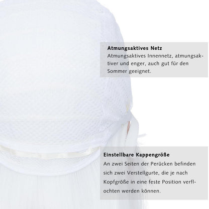 Weißer Bob mit Pony – Synthetische Perücke 30cm für Cosplay & Alltag