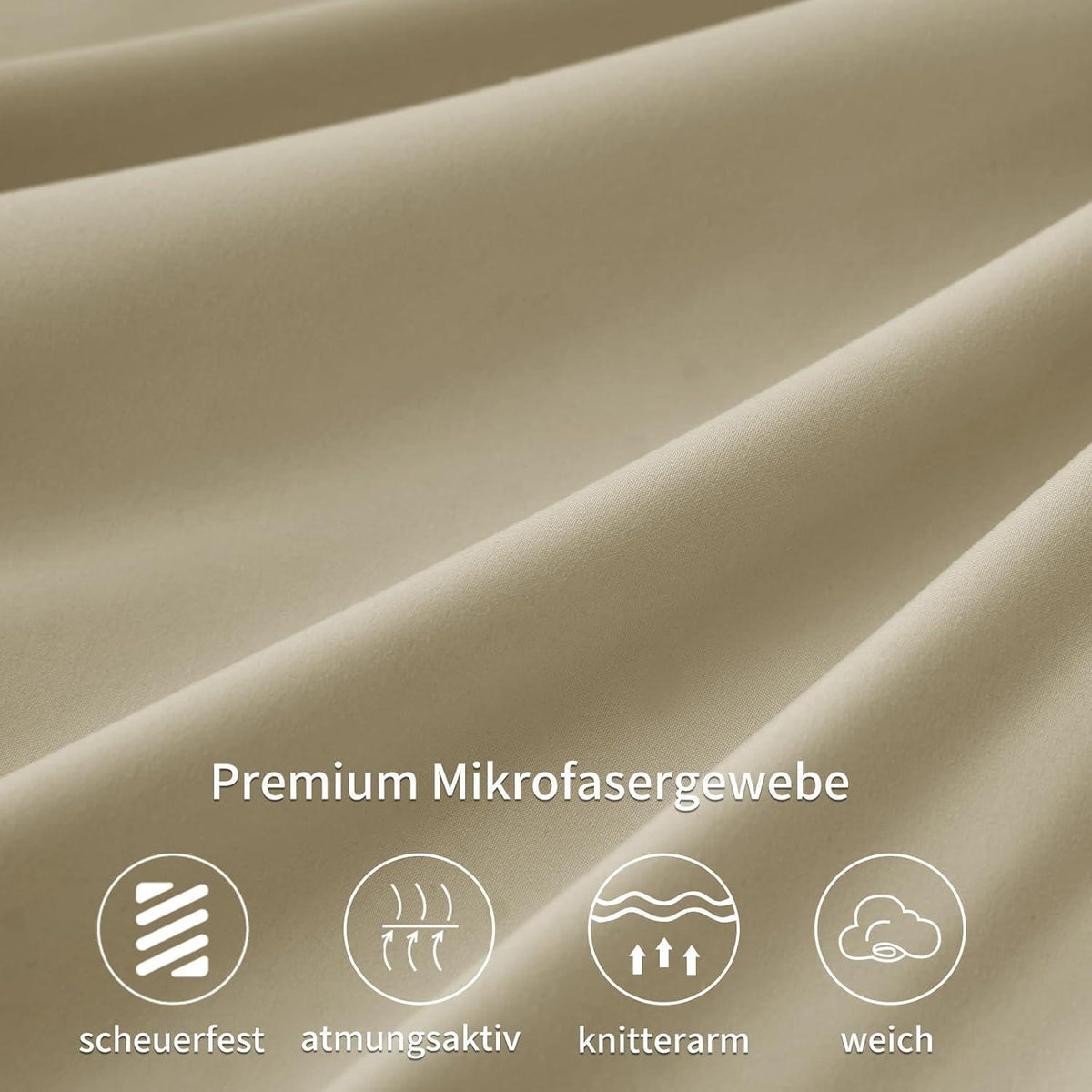 Kissenbezüge 40x80 Khaki 2er Set Mikrofaser mit Reißverschluss