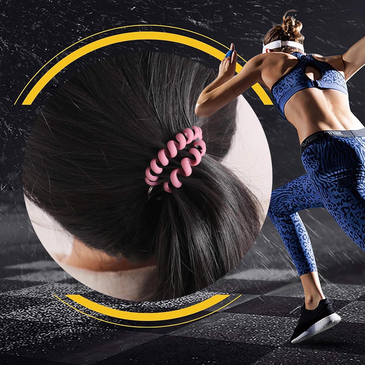 8 Damen Spiral Haargummis Scrunchies buntes Set