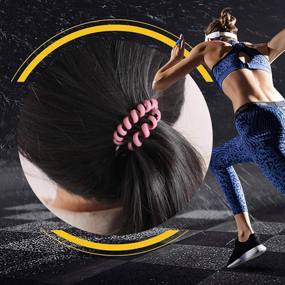 8 Damen Spiral Haargummis Scrunchies buntes Set
