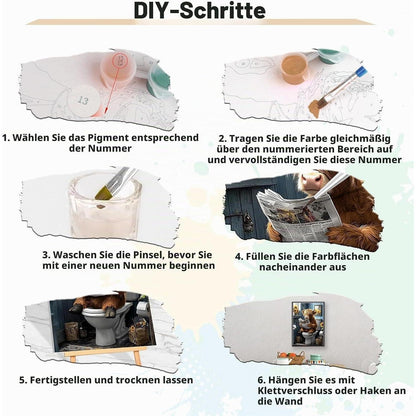 Malen nach Zahlen Kühe 30x40cm mit Rahmen – DIY Ölgemälde Set